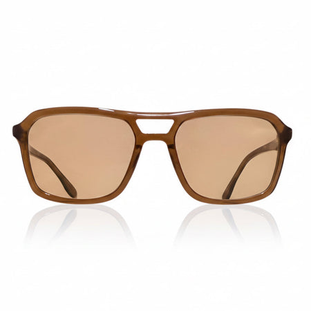 Rectangle brown wayfarer sunglasses with medium nose bridge fit low nose bridge fit High cheek bones
