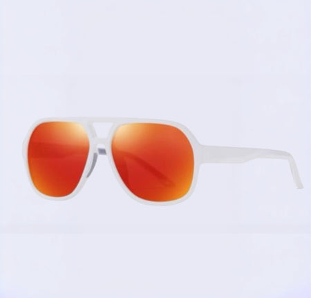 White TR aviator sunglasses for medium nose bridge high nose bridge and low cheek bones 