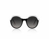 Black and white subtle cat eye sunglasses for wide nose bridge low nose bridge and high cheek bones 