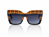 Multicolor dashiki oversized acetate sunglasses with wide nose bridge fit low nose bridge fit and High cheek bones fit