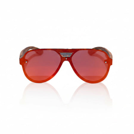 Orange polycarbonate lens reflector aviator sunglasses for wide nose bridge low nose bridge and low cheek bones 