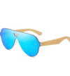 Blue polycarbonate lens reflector aviator sunglasses for wide nose bridge low nose bridge and low cheek bones 
