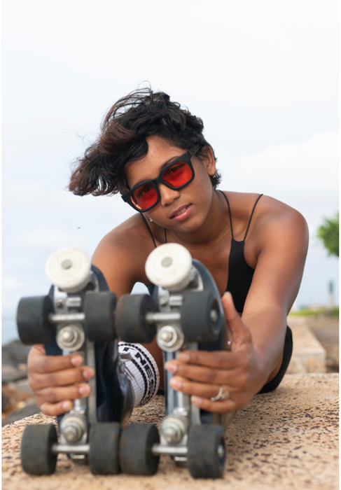 Isidore orange lens sunglasses