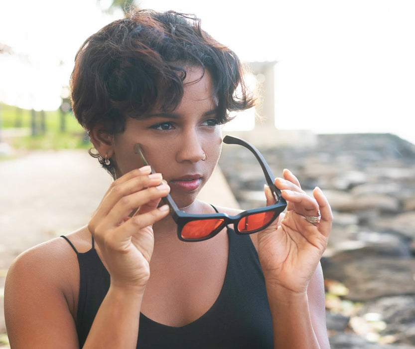 Isidore orange lens sunglasses