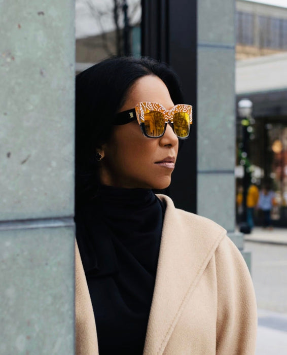 Amal Pink Gold Cat Eye Reflectors